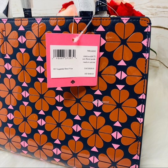 #bagsavenue FAST SHIPPING Kate spade Sam floral spade medium satchel NWT - Picture 8 of 11